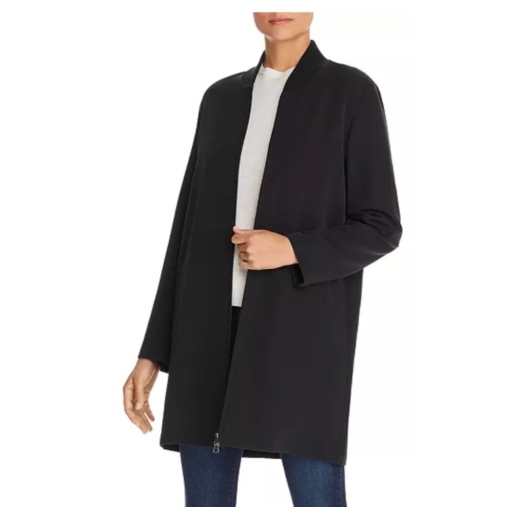 Eileen‎ Fisher Long Flight Jacket Black Size Medium